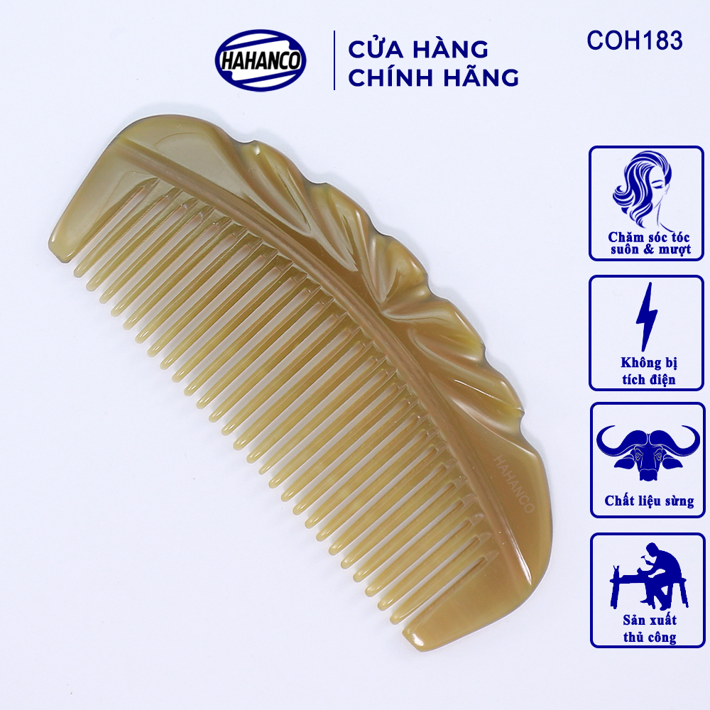 Lược sừng xuất Nhật (Size: S - 13cm) COH183 - Lược múi bưởi khía đẹp nhỏ gọn - Chăm sóc tóc