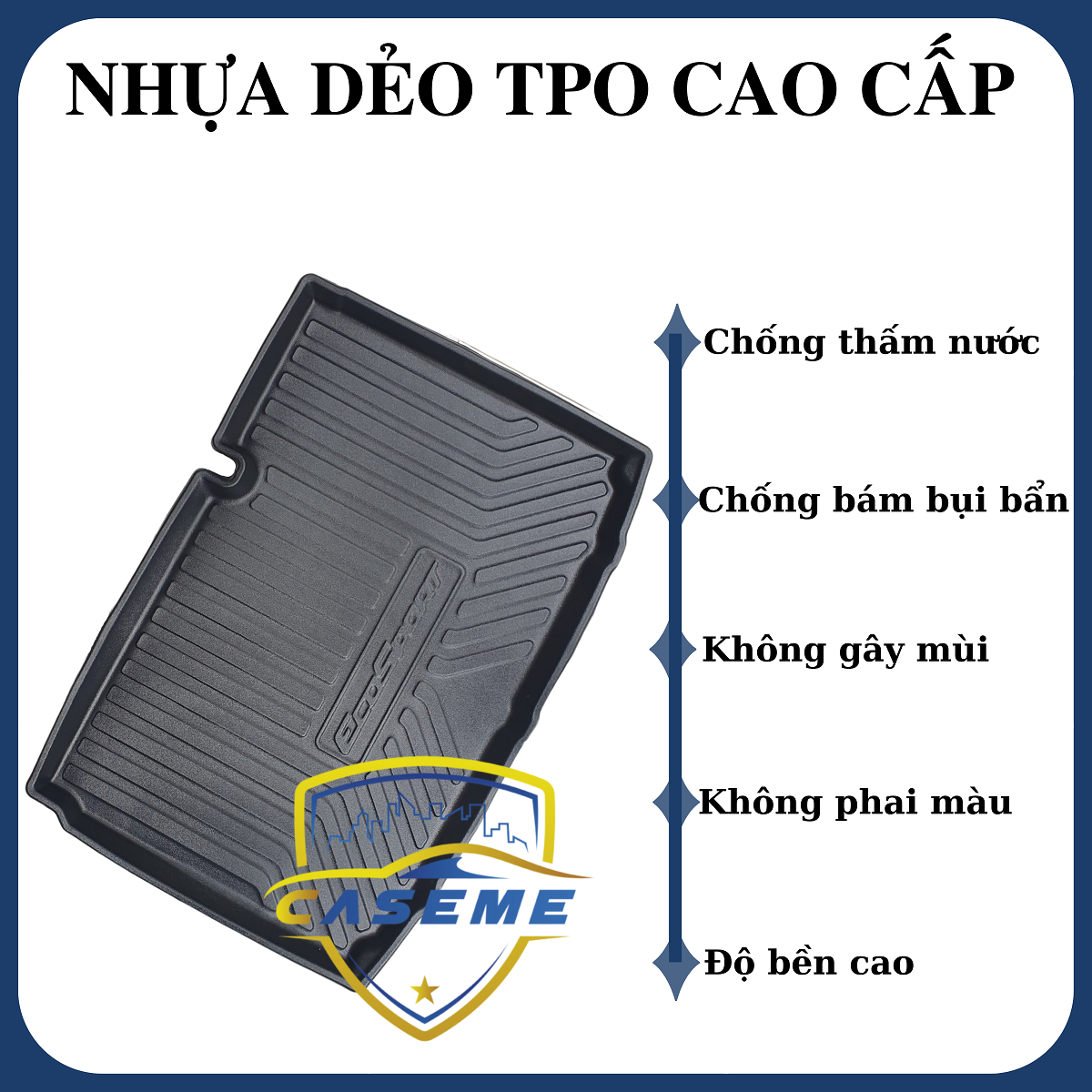 Lót cốp dành cho Ford Ecosport 2018 - 2021 chất liệu TPO cao cấp