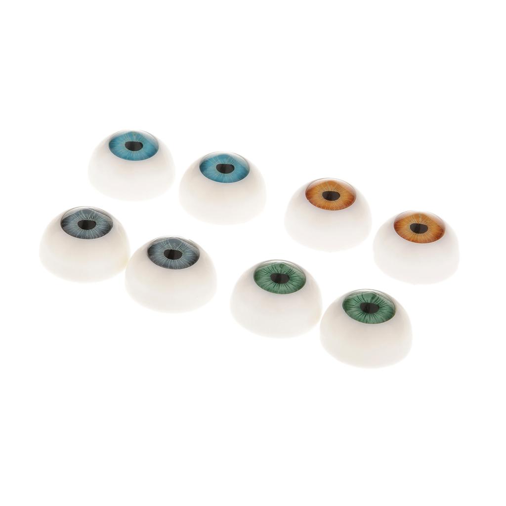 8 Cái Nửa Tròn Rỗng Acrylic Búp Bê Dollfie Mắt Nhựa Mắt 20mm