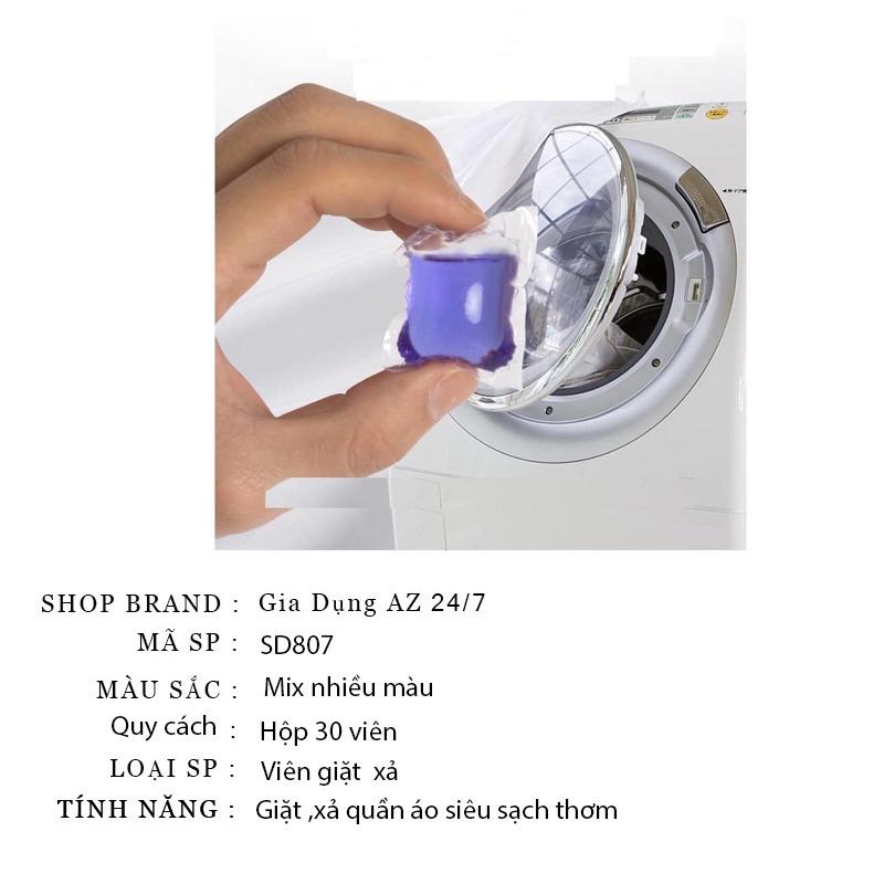 Viên xả giặt thơm 2in1 Gelball, hộp 30 Viên xả giặt siêu thơm siêu sạch tiện lợi SD807