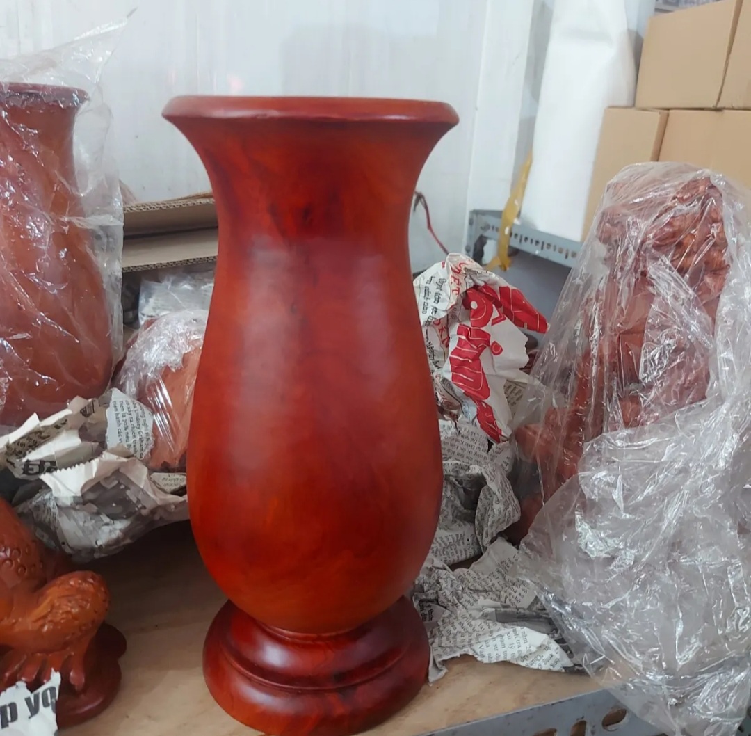Bình cắm hoa-lọ hoa gỗ hương đạt bàn thờ cỡ đại cao 28 cm đk 12 cm