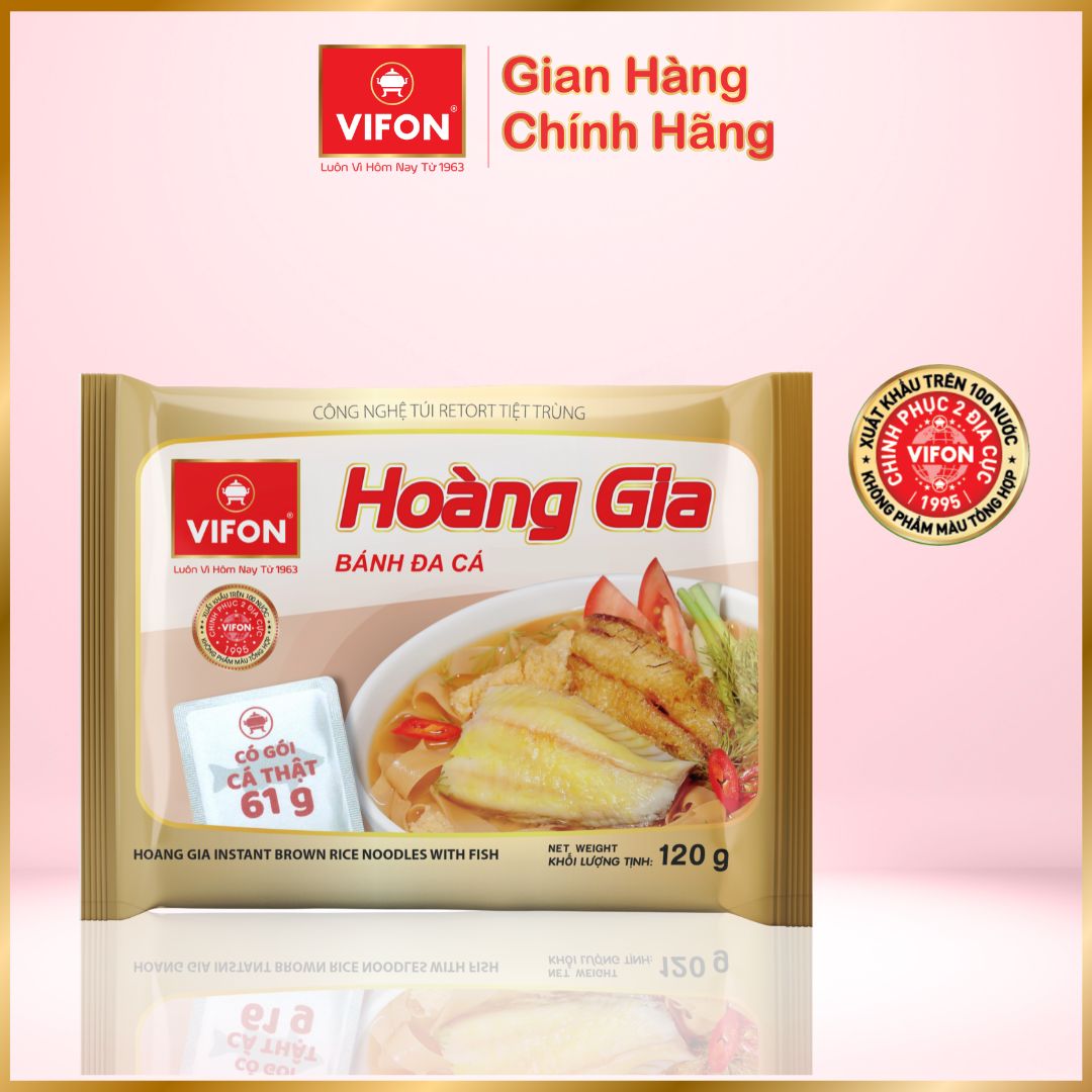 Thùng 18 gói Bánh Đa Cá HOÀNG GIA VIFON 130gr/gói