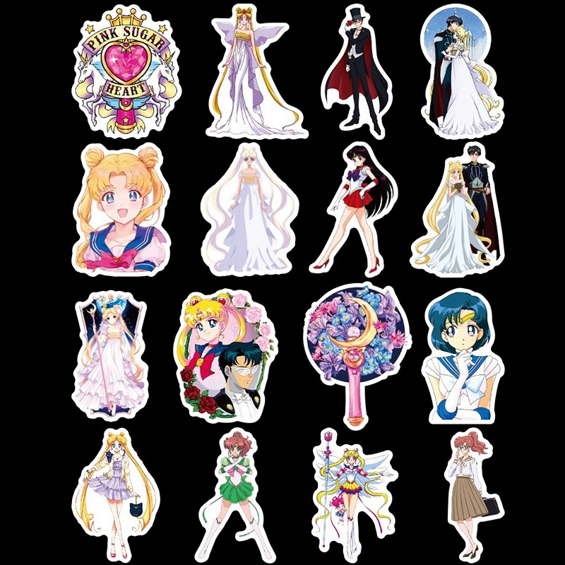 Sticker 50 miếng hình dán Sailor Moon SetB