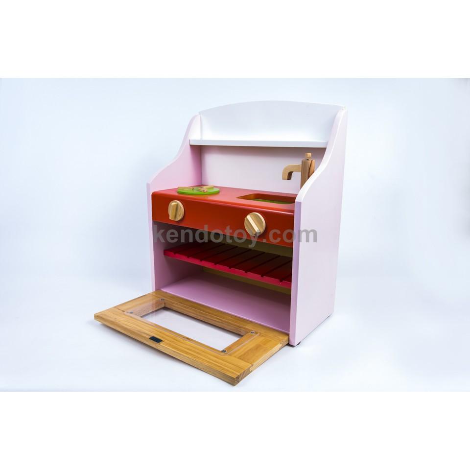 Bếp đồ chơi nấu ăn size trung đủ chức năng chơi cho bé bằng gỗ - Nguyên Combo