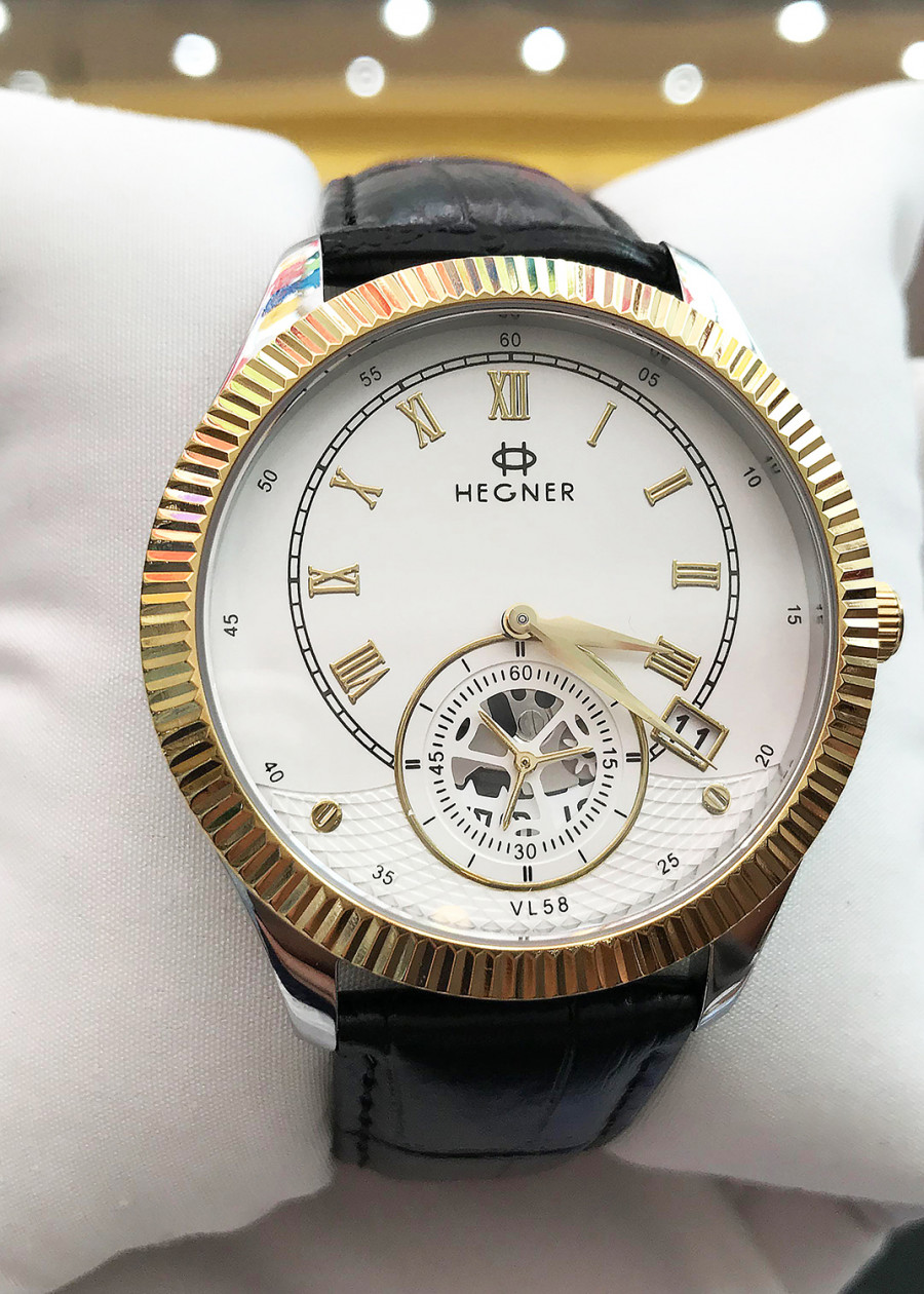 Đồng hồ nam Hegner HW-5046MCWH - Kính Sapphire, chống xước, chống nước - Dây da cao cấp