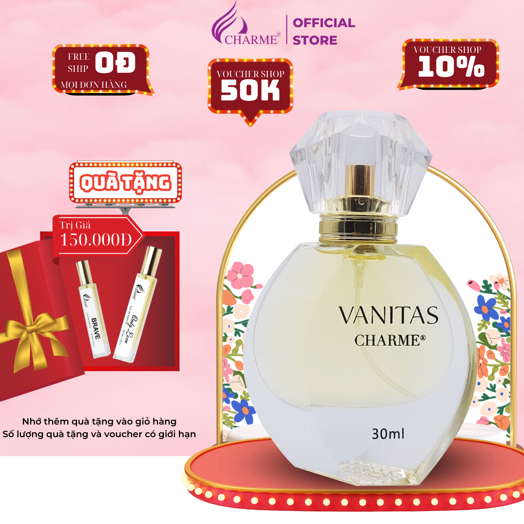 Nước hoa nữ lưu hương lâu, Charme Vanitas, phù hợp cho các bạn nữ trẻ trung, năng động cả ngày, 30ml