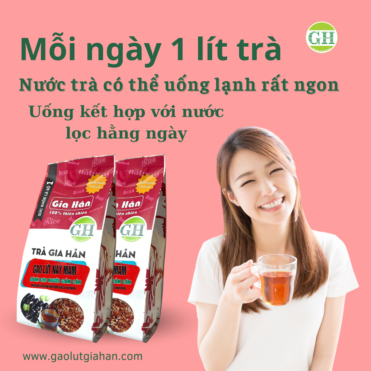 TRÀ GẠO LỨT GIẢM CÂN GIA HÂN , GIẢM MỠ 100% Thiên nhiên