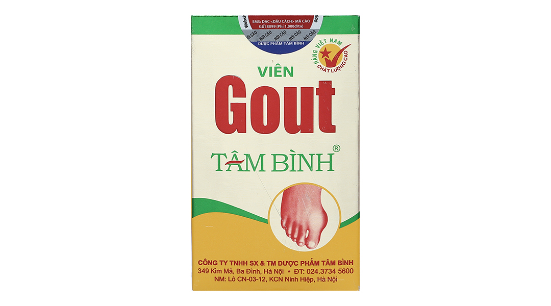 Viên Gout Tâm Bình hỗ trợ giảm triệu chứng đau do gout Chai 60 viên - Nhà thuốc tây Dr Tâm
