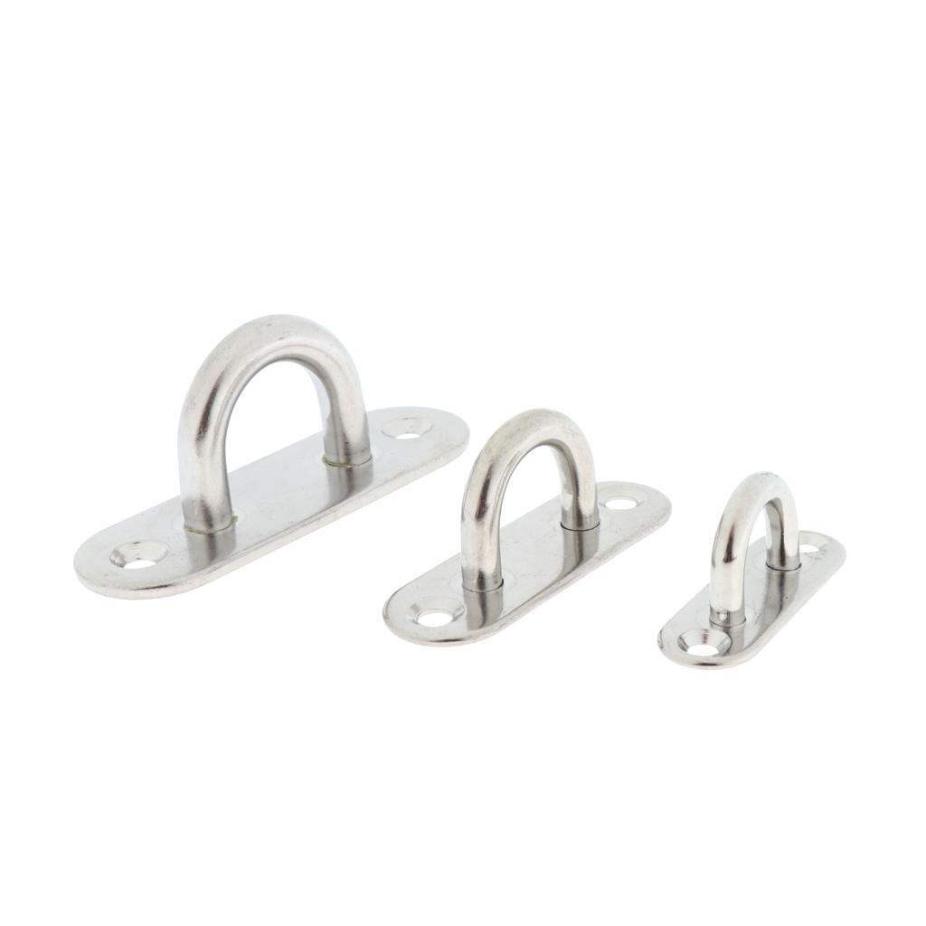 5, 6, 8mm 304 Stainless Steel Oblong Pad Eye Plate, Home Marine Boat Rigging