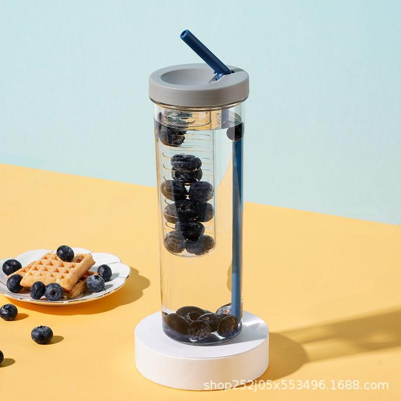 Bình nước detox pha hoa quả,trà và các loại trái cây khác có ống út đi kèm tiện lợi