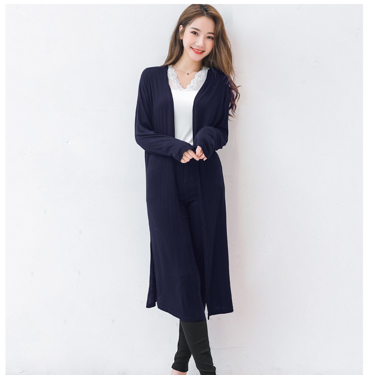 Áo khoác cardigan mỏng nữ dáng dài xẻ tà mẫu mới thu đông DV10