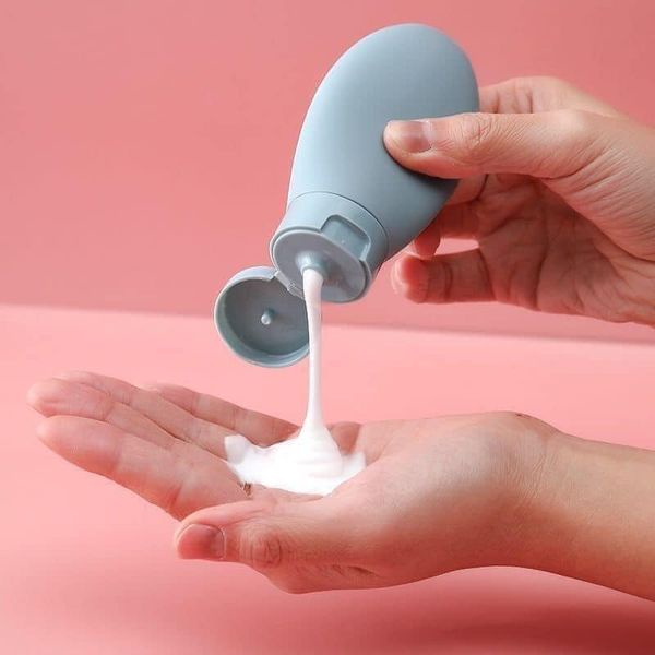 Chai chiết mỹ phẩm Lọ chiết dầu gội, sữa tắm nhựa dẻo 60ml - chai chiết nắp nhấn du lịch tiện dụng