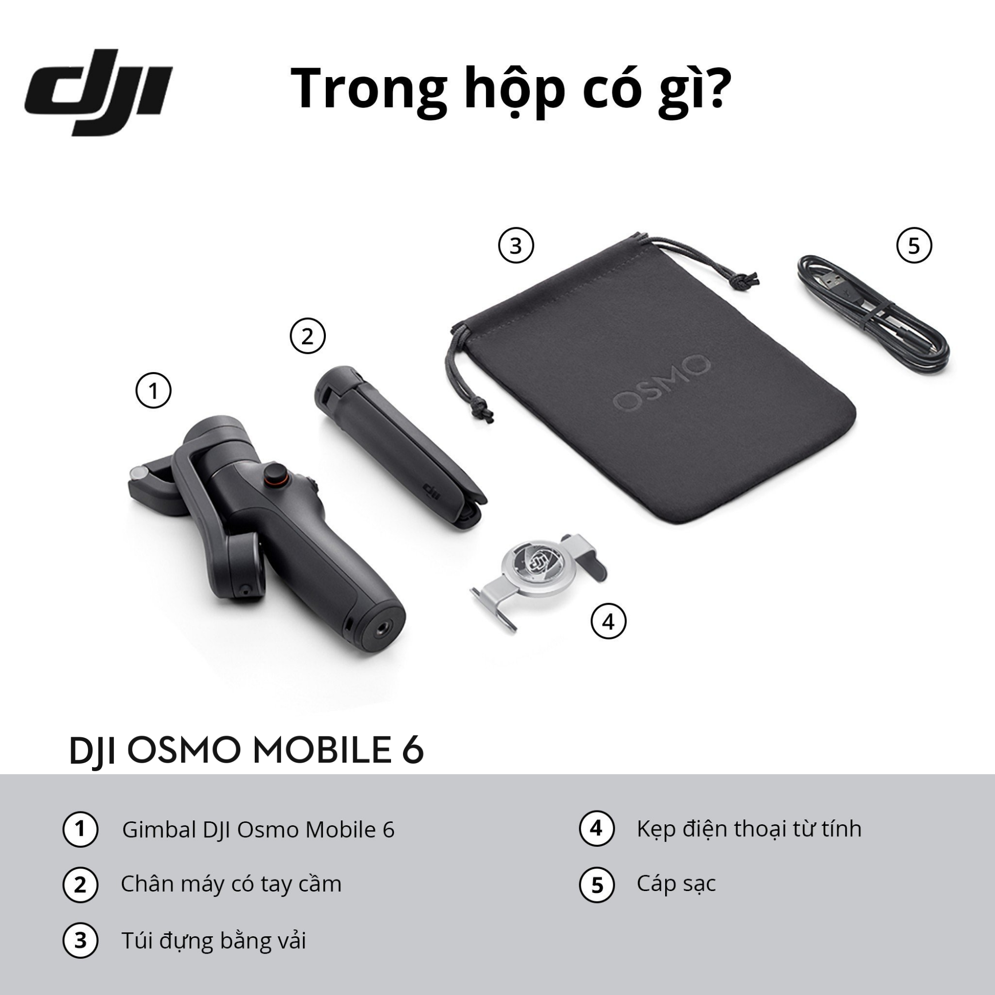 Gimbal chống rung điện thoại DJI Osmo Mobile 6 có thể kéo dài (DJI OM 6) - Hàng chính hãng