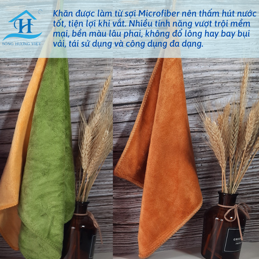 Khăn lau đa năng vải Microfiber : lau bếp, bàn ăn, cửa kính, lau xe hơi,.. hàng Việt Nam chất lượng cao - Sông Hương Việt