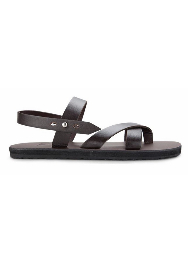 Giày Sandal Nam Quai Ngang Casual - Nâu