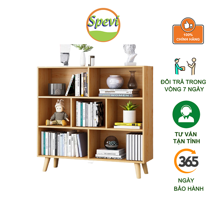 Kệ Sách Gỗ Cao Cấp Đa Tầng FIVO Mã FB60 - Chất Liệu Gỗ MDF Phủ Melamine Chống Thấm Bề Mặt Cực Tốt Hàng Cao Cấp, Có Kèm Tấm Lưng (Kích Thước 80x24x107)