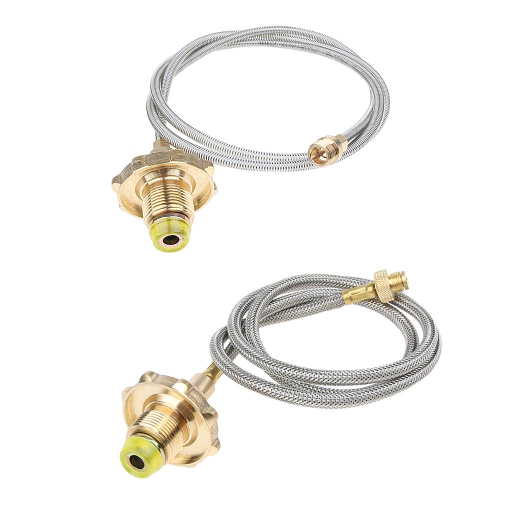 Camping Stove High-Pressure Propane Hose And Adapter For Flat Gas Tank