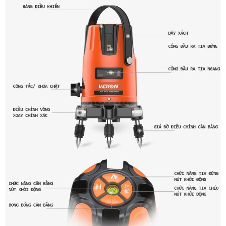 Máy cân bằng 2 tia laser xanh chuẩn xác Vchon 