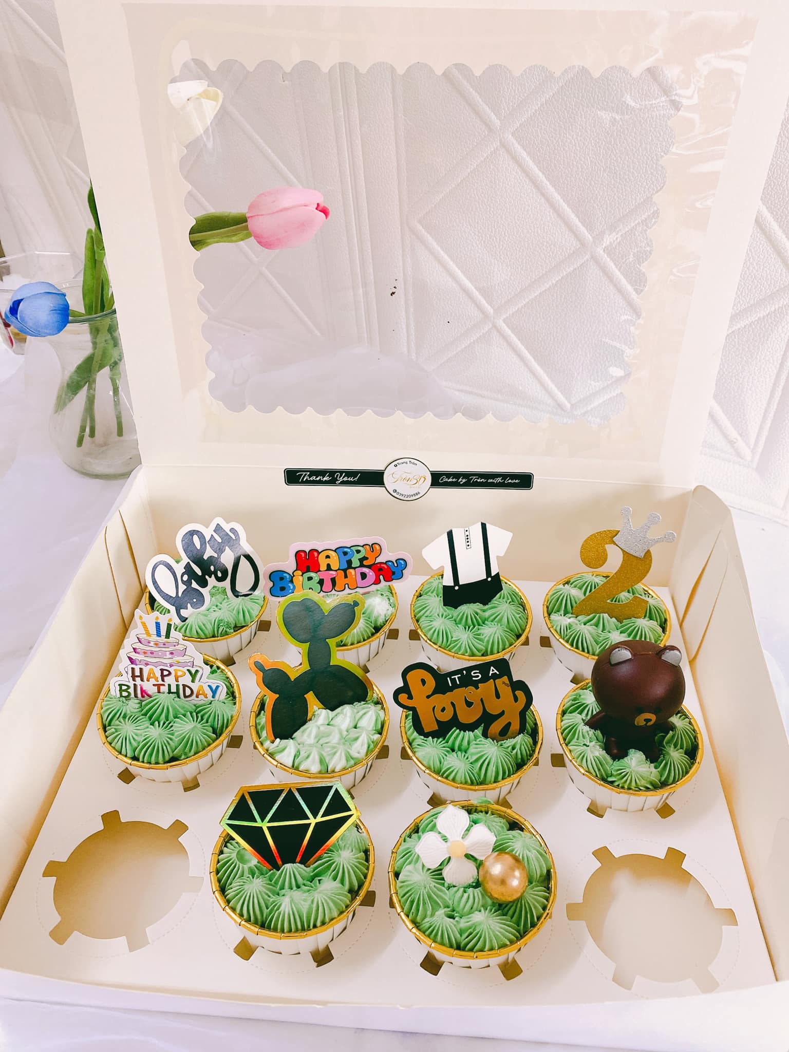 20 Hộp Giấy Đựng Bánh Cupcake Có Mặt Kính Trong Suốt 2 4 6 12