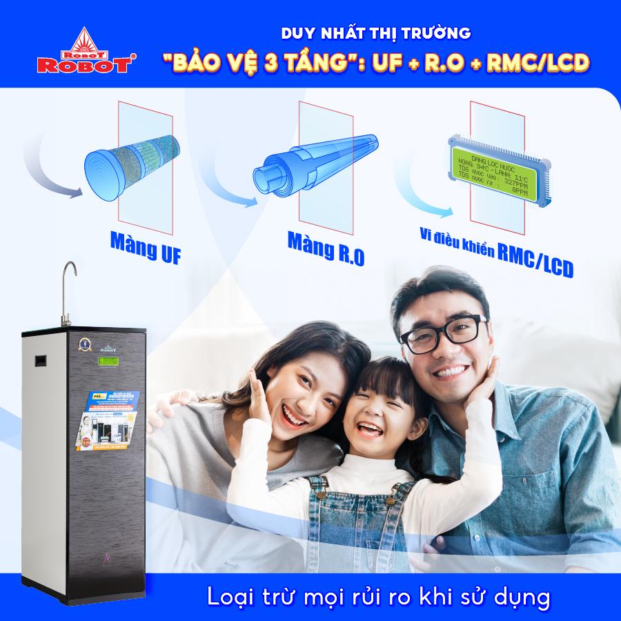 Máy Lọc Nước ROBOT RENO PRO 239GK-UR Tích Hợp Công Nghệ Lọc R.O + UF - Hàng Chính Hãng