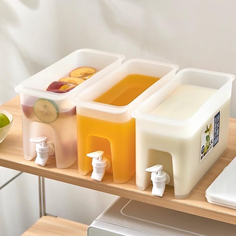 Bình đựng nước 3,5l có vòi để tủ lạnh đựng nước trà n,detox ,nước trái cây tiện dụng và cao cấp ,chịu nhiệt