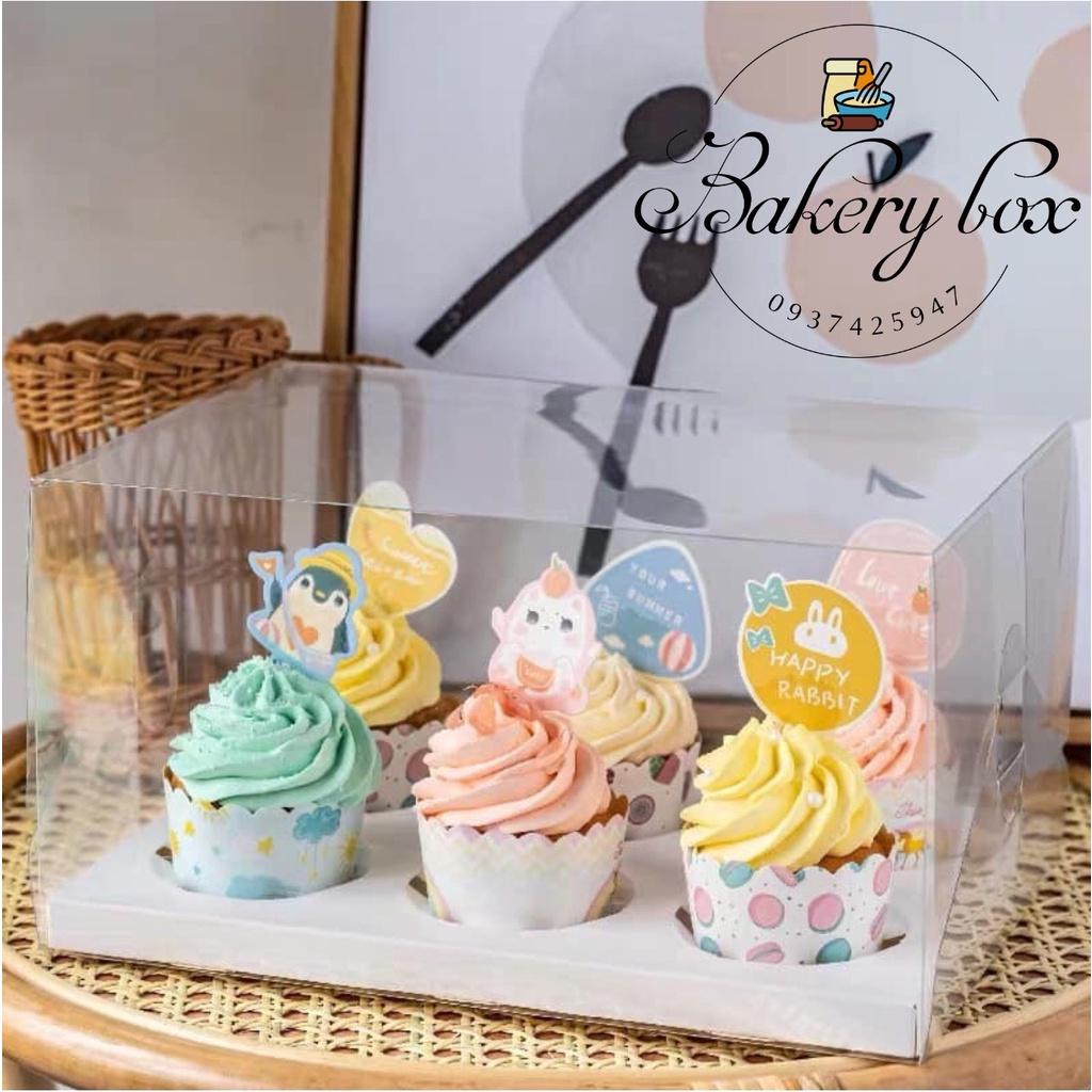 Hộp Đựng Cupcake Nhựa Trong 6 Ô - Làm Hộp Quà Tặng