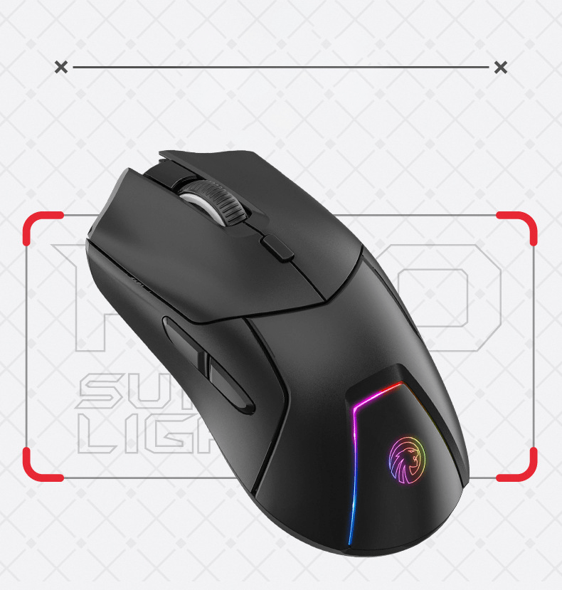 Chuột không dây FMOUSE M501 PRO kết nối bằng Bluetooth và chip USB 2.4G có đèn led tự động đổi màu với độ DPI lên đến 4000 - JL
