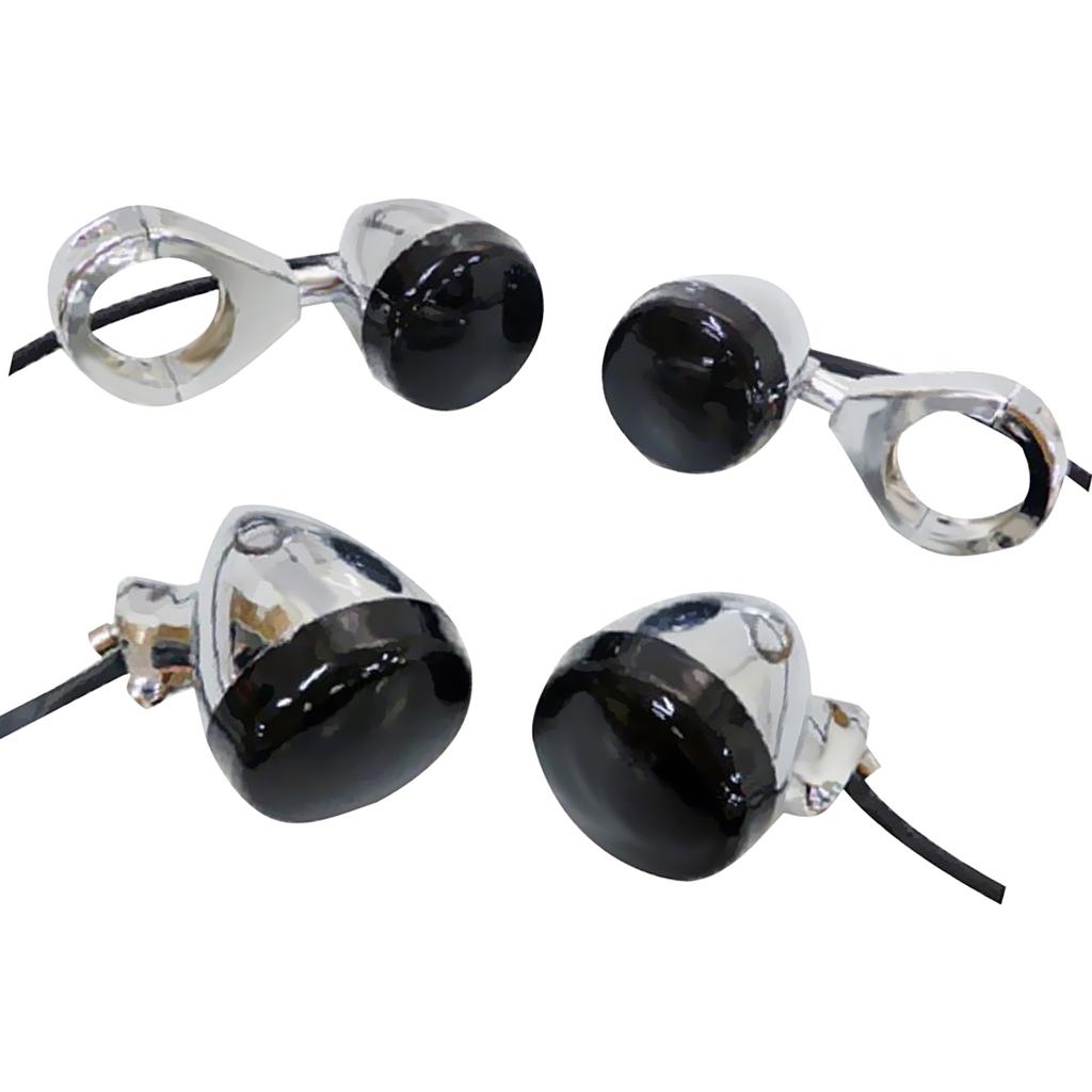 4 Pieces Motorcycle Front Rear Turn Signal Light 41mm Relocation Fork Clamps For Harley