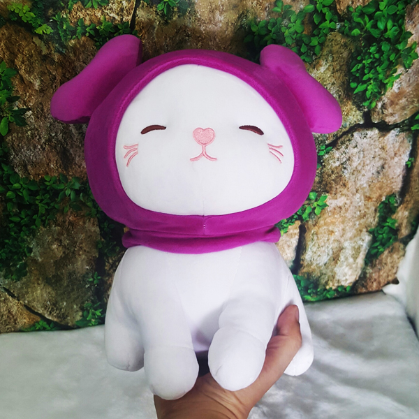 Gấu Bông Mèo Đội Nón Tuần Lộc 25cm Vải Miniso Mềm Mịn