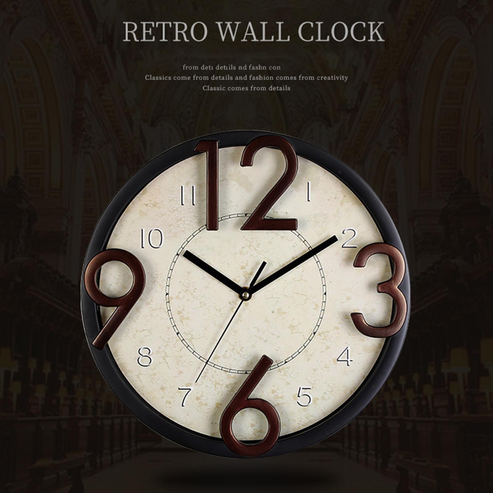 Modern 12 inch Wall Clock Battery Operated for Bedroom School Living Room