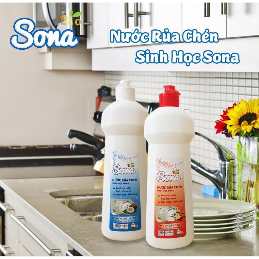 Nước Rửa Chén, Nước Rửa Bát Hữu Cơ Sona 800gr
