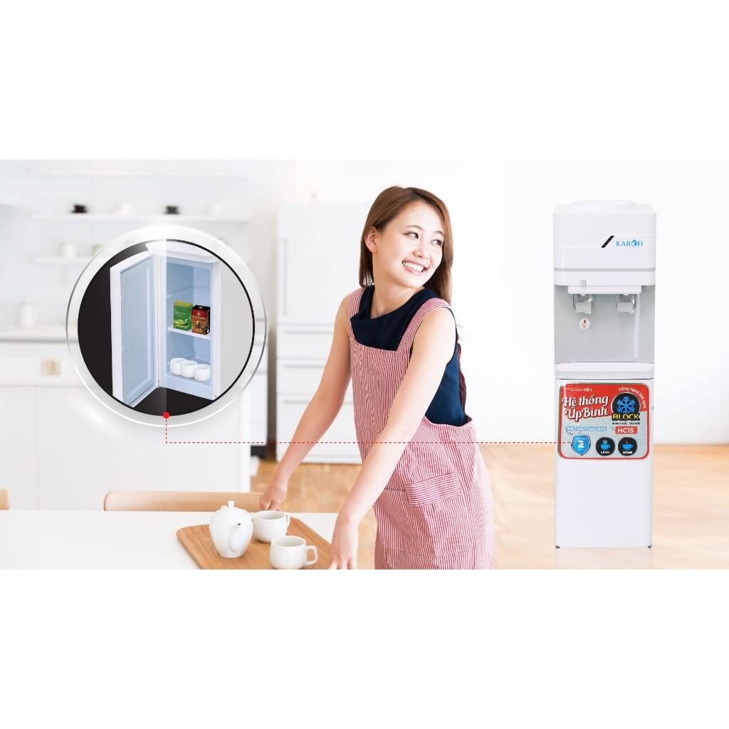 Cây nước nóng lạnh úp bình 2 vòi có khoang chứa đồ KAROFI HC15 - Bảo hành 24 tháng - Hàng Chính Hãng