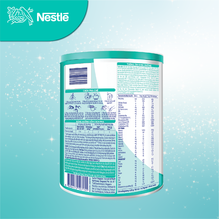 Bộ 2 lon Sữa bột Nestlé NAN OPTIPRO PLUS 4 850g/lon với 5HMO Giúp tiêu hóa tốt + Tăng cường đề kháng (2 - 6 tuổi) + Tặng Bộ Đồ Chơi Nhà Tắm