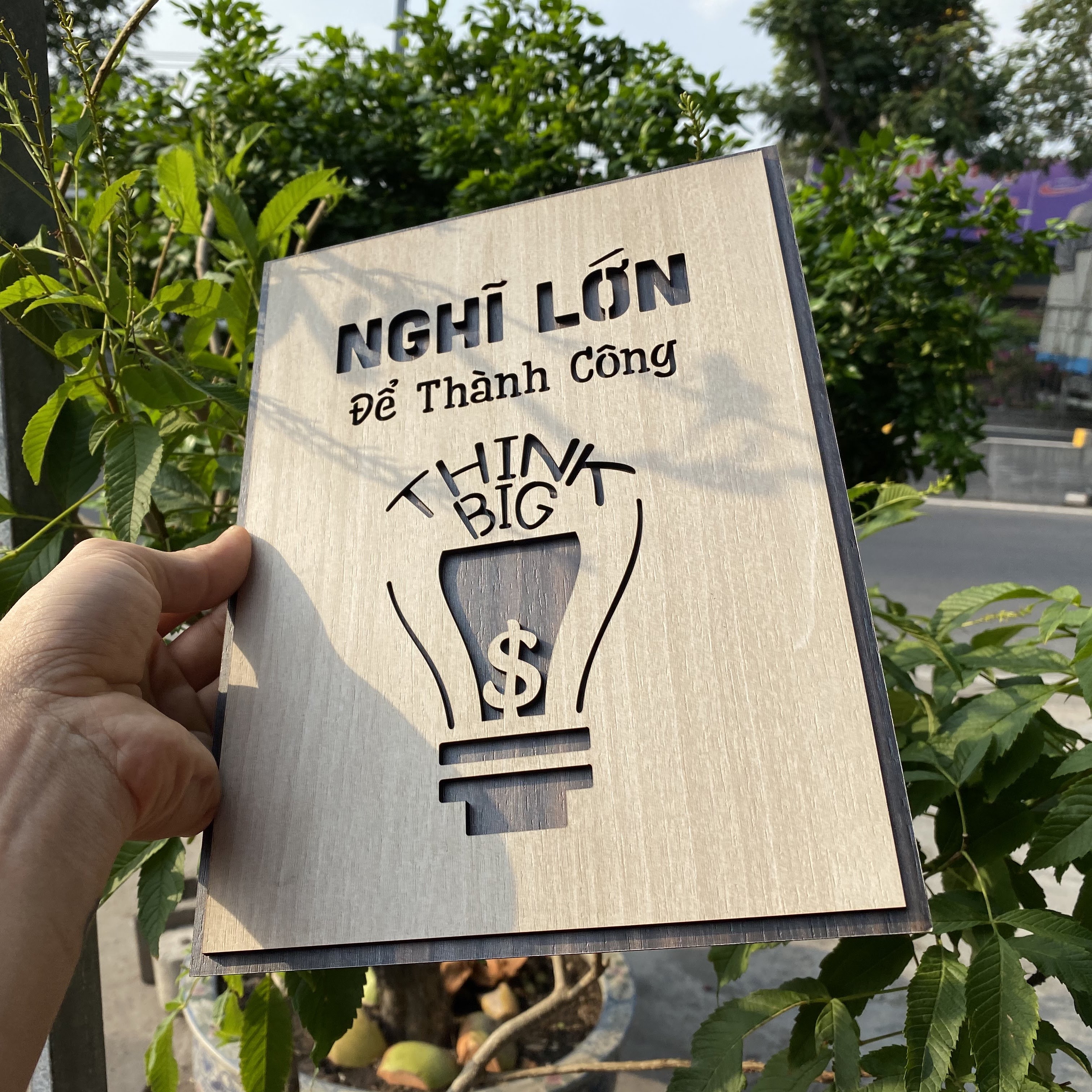 Tranh treo tường truyền động lực tạo thêm sức mạnh tư duy đột phá sáng tạo TBIG030 "Nghĩ lớn để thành công"