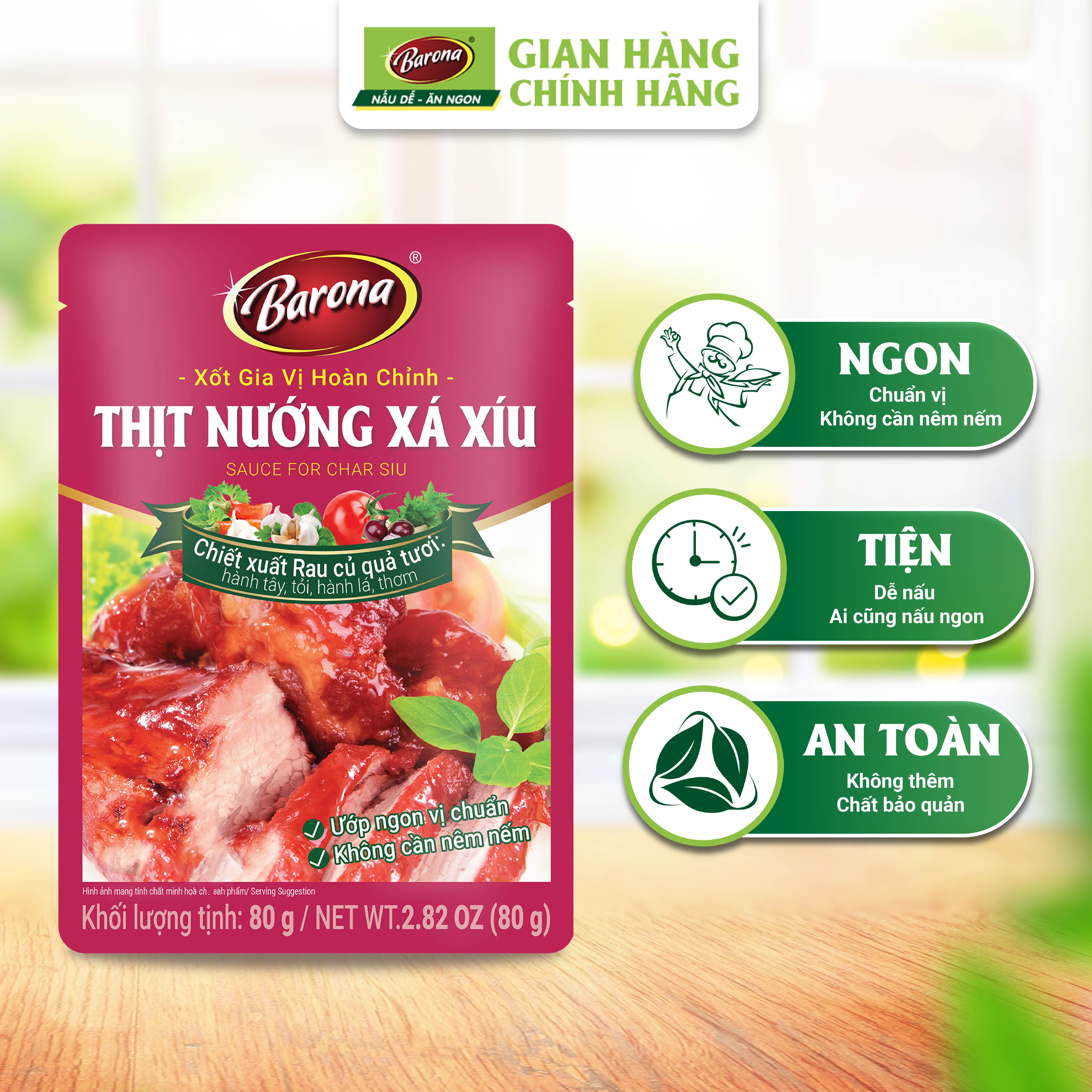 Xốt Gia Vị Hoàn Chỉnh BARONA - Thịt Nướng Xá Xíu 80g