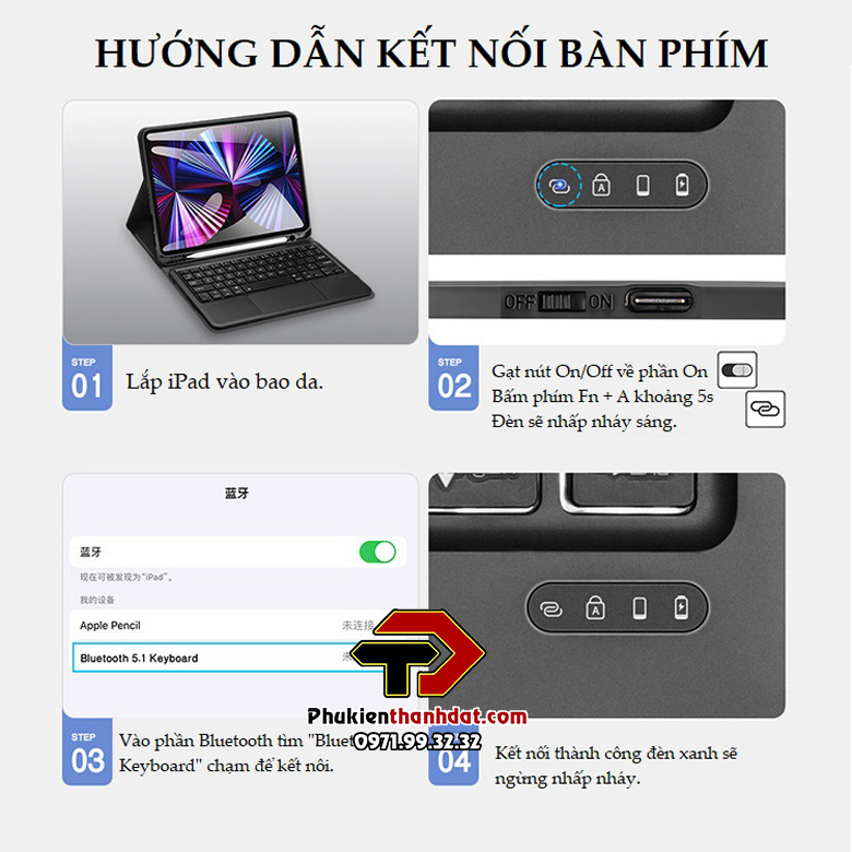 Bao da kèm bàn phím có di chuột cho iPad Gen 10 10.9 inch 2022 có ngăn để bút tiên lợi, chống sốc tốt - Hàng nhập khẩu