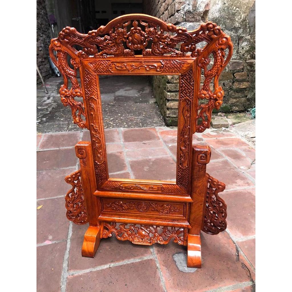 Khung Ảnh Rồng Gỗ Hương, Khung tứ linh lồng ảnh 20x30cm