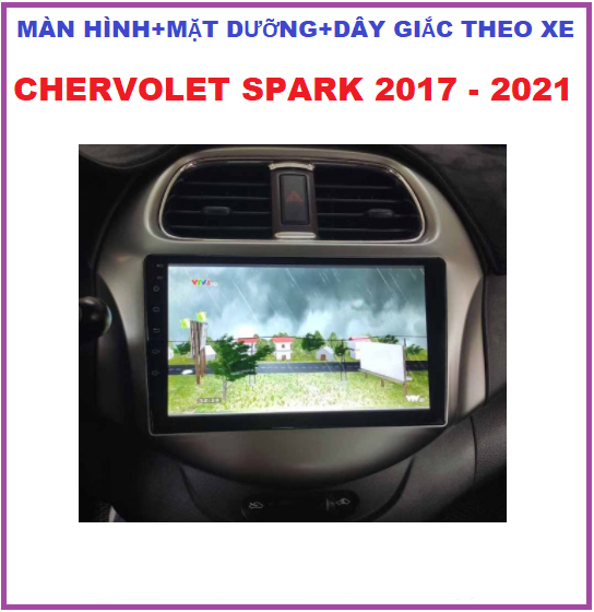 BỘ Màn hình ô tô dvd android 9 inch cho xe CHER.VOLET-SPARK 2017-2021 Kèm mặt dưỡng+ chọn bộ dây giắc.Đầu dvd lắp sim 4G-phát wifi ram1G-rom32G tích hợp vô lăng,camera, youtobe..