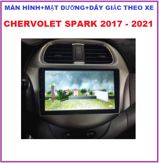 BỘ Màn hình ô tô dvd android 9 inch cho xe CHER.VOLET-SPARK  2017-2021 Kèm mặt dưỡng+ chọn bộ dây giắc.Đầu dvd lắp sim 4G-phát wifi ram1G-rom32G tích hợp vô lăng,camera, youtobe..