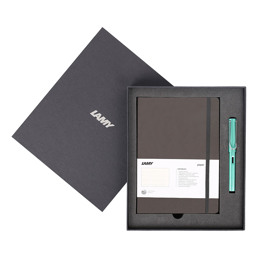 Gift Set Lamy Notebook A5 Softcover Umbra + Lamy Al-Star Bluegreen - GSNAl0017