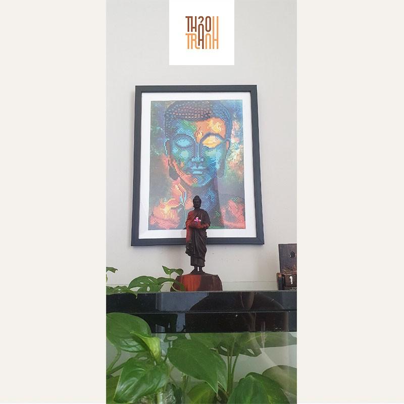 Khung Tranh Đính Đá Treo Tường - Đóng Khung Tranh Đính Đá 20x30,25x35,30x40 -Mặt Mica Trong suốt sang trọng