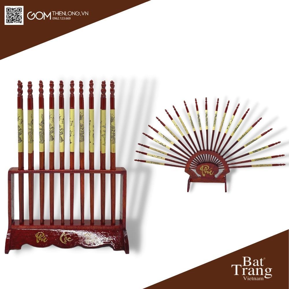 Bộ Đũa Thờ Gỗ Cao Cấp - Đồ Thờ Bát Tràng - Gốm Thiên Long