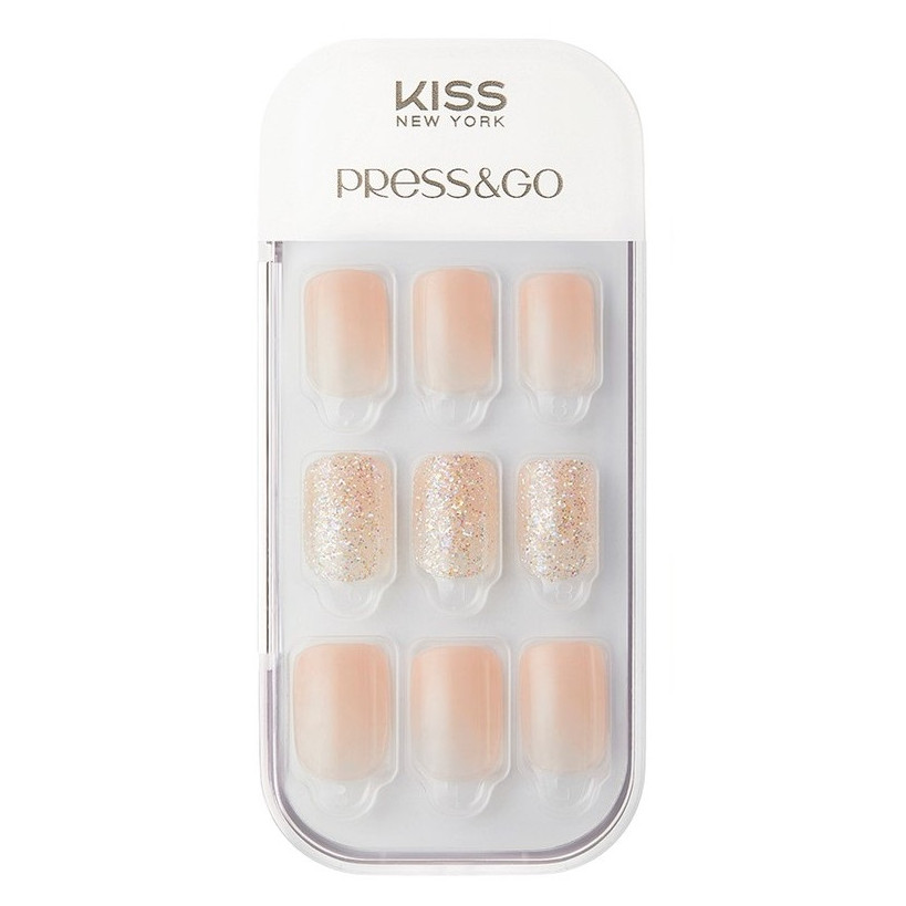 Bộ 30 Móng Tay Gel Tự Dán Press &amp; Go Kiss New York Nail Box - Warm Skin (KPNA02K)