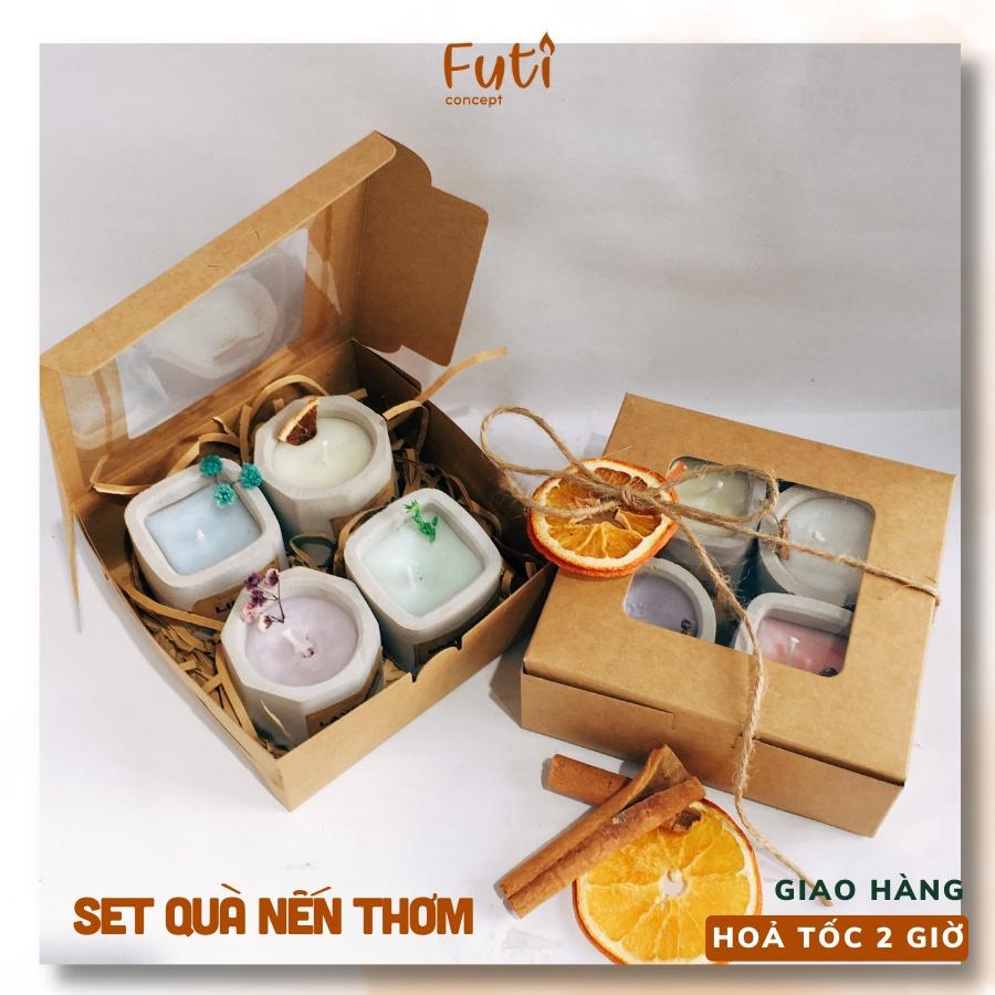 Hộp quà nến thơm, set quà nến thơm handmade tặng người yêu trang trí