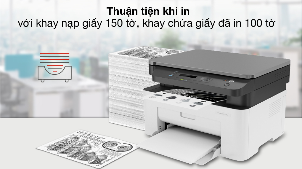 Máy In Laser Đa Năng HP LaserJet Pro MFP 135W (4ZB83A) - Hàng Chính Hãng