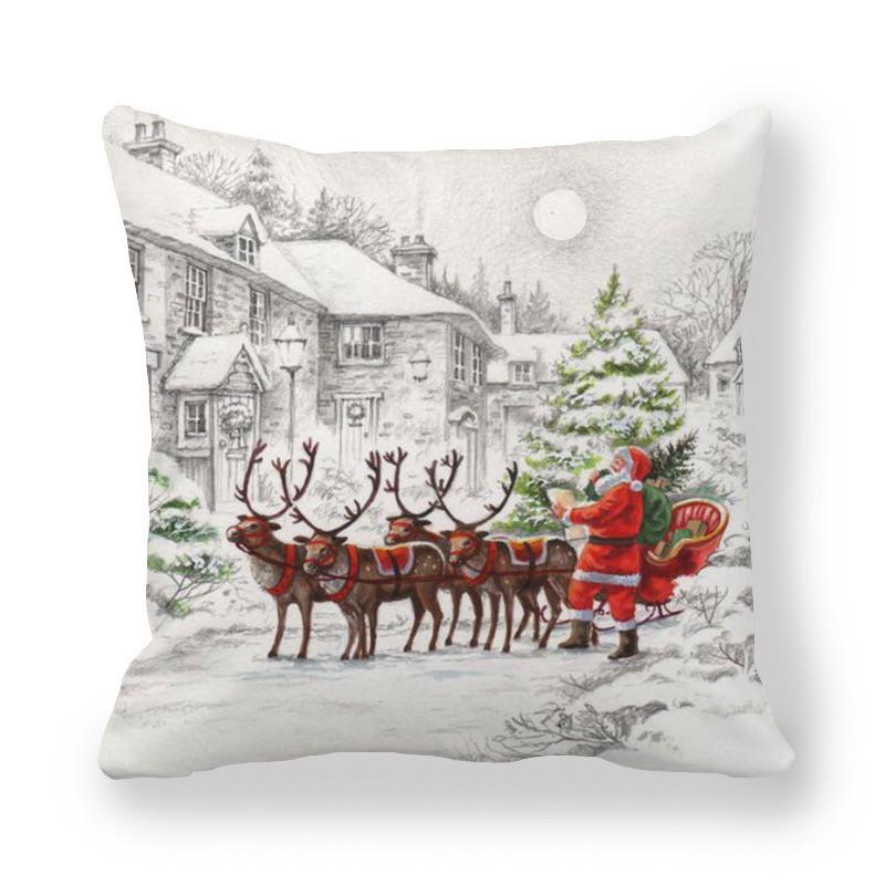 Gối Tựa Lưng Sofa VẢI COTTON HỌA TIẾT NOEL SBK132