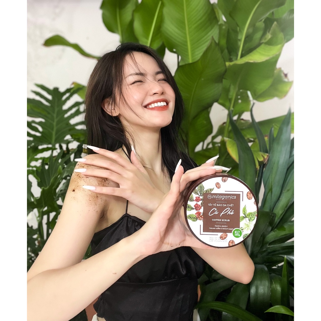 Scrub Tẩy Da Chết Body & Mặt Từ Cà Phê Robusta Trắng Da, Giảm Thâm Nám MILAGANICS