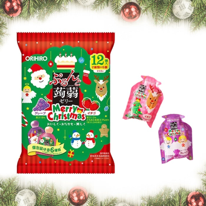 Thạch trái cây Orihiro Merry Christmas vị nho và dâu Nhật Bản 240g