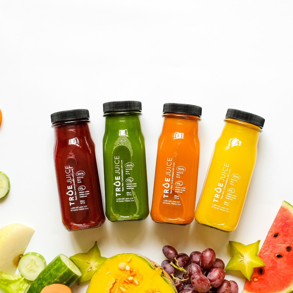 02 Chai Nước Ép Lạnh Rau Củ Quả Hữu Cơ