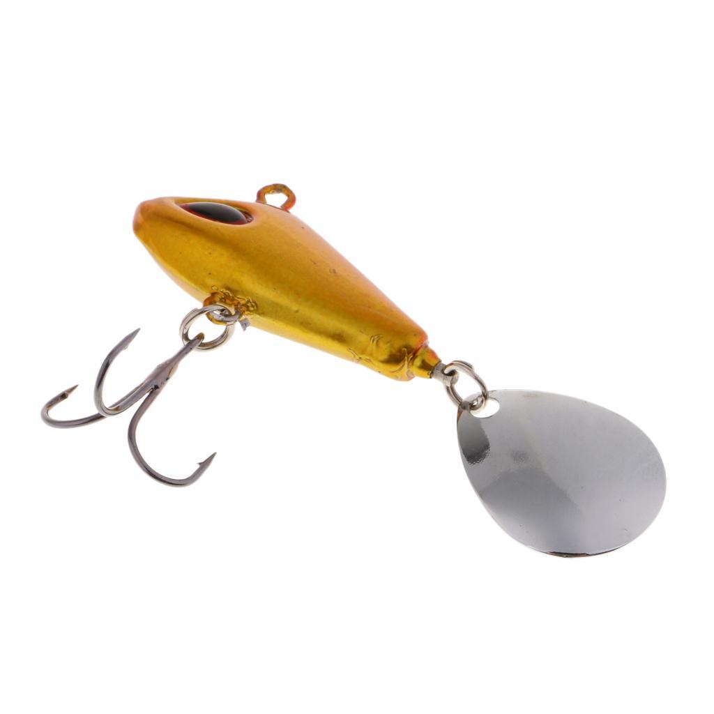 Metal Hard Sequins VIB Artificial Fishing Spoon Lure Life-like 3D Eyes Bait